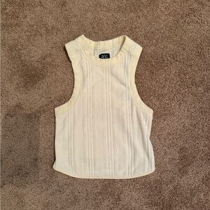 BDG Cream Ribbed Tank Top